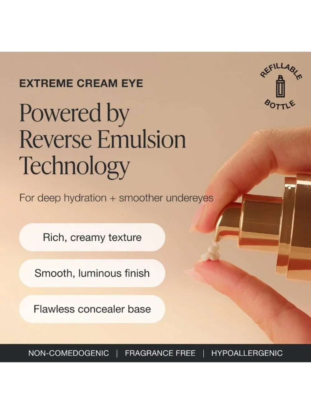 Extreme Cream Refillable Eye Cream 0.5 oz | Firming & Contouring with Peptides